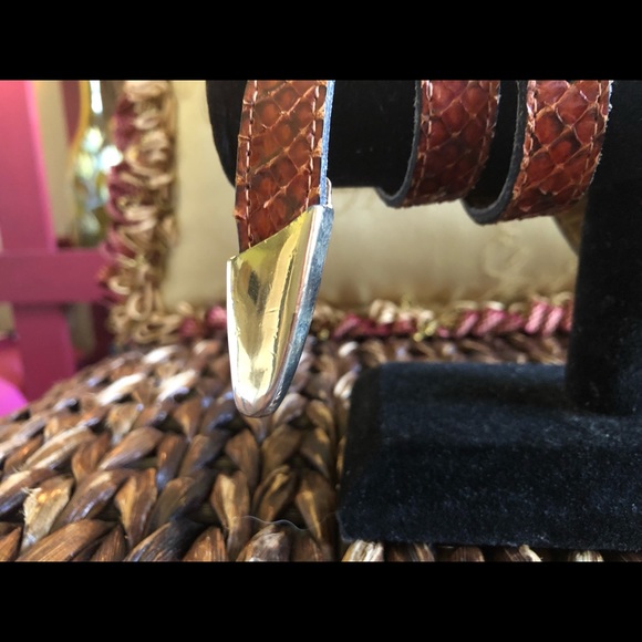 Vintage Snakeskin, Leather Lined Belt by Apple ACC of NY Belt - Picture 2 of 5